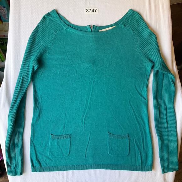 Ann Taylor LOFT Women Blouse (size XXS) Fits like size S Long Sleeve Knit Green - Picture 1 of 6